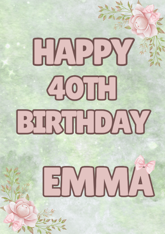 Green & Floral Themed Birthday Party Photo Banners & Posters - Any Age - CreationPartyShop