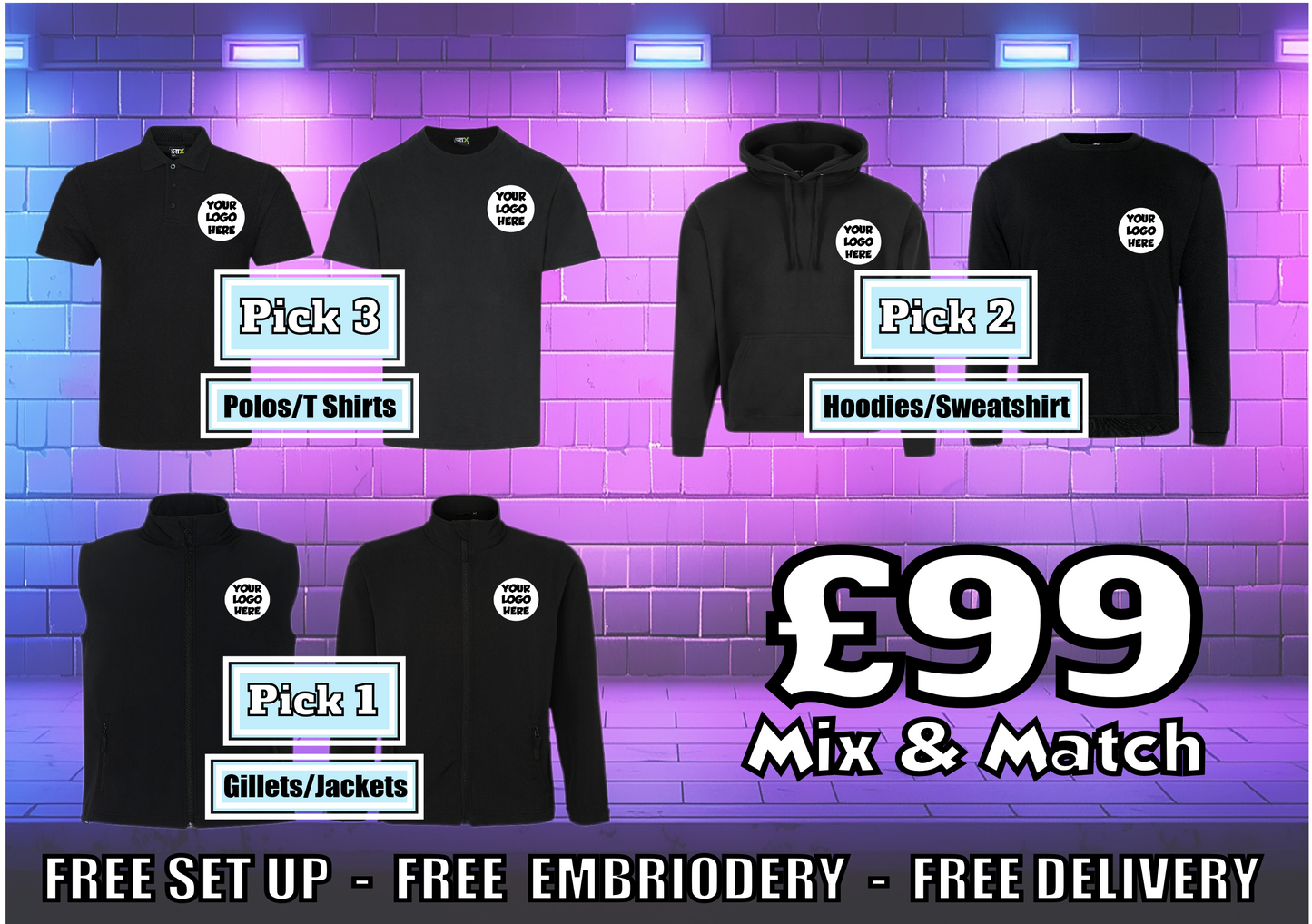 £99 Personalised Workwear Bundle Deal - CreationPartyShop