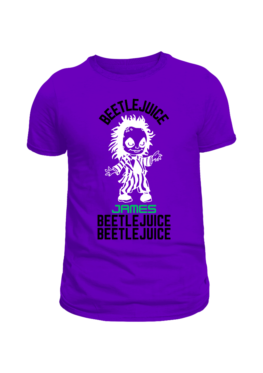 Beetlejuice Inspired T Shirts Adult: Tons of colour options and sizes up to 5XL. Perfect for ruling the afterlife in comfort and style! And with a rainbow of colours to choose from, you'll be ready for eternity (or at least until laundry day). Personalised with your name.