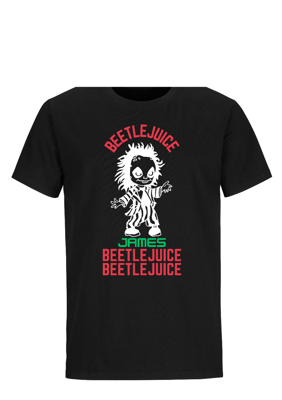 Beetlejuice Inspired T Shirts Adult: Tons of colour options and sizes up to 5XL. Perfect for ruling the afterlife in comfort and style! And with a rainbow of colours to choose from, you'll be ready for eternity (or at least until laundry day). Personalised with your name.