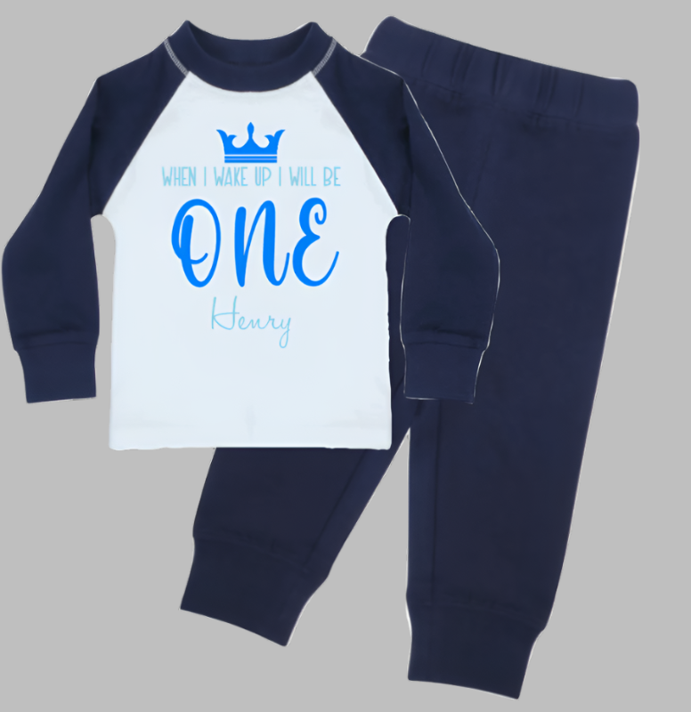Get ready for some serious cuteness with these Prince Themed When I Wake Up Pyjamas! Perfect for your little birthday boy's slumber, these pyjamas will keep them cosy and cute all night long. Give the gift of comfort, style, and fun for their special day. Made from 100% Cotton, Sizing from 0-6 Months to 3/4 Years.