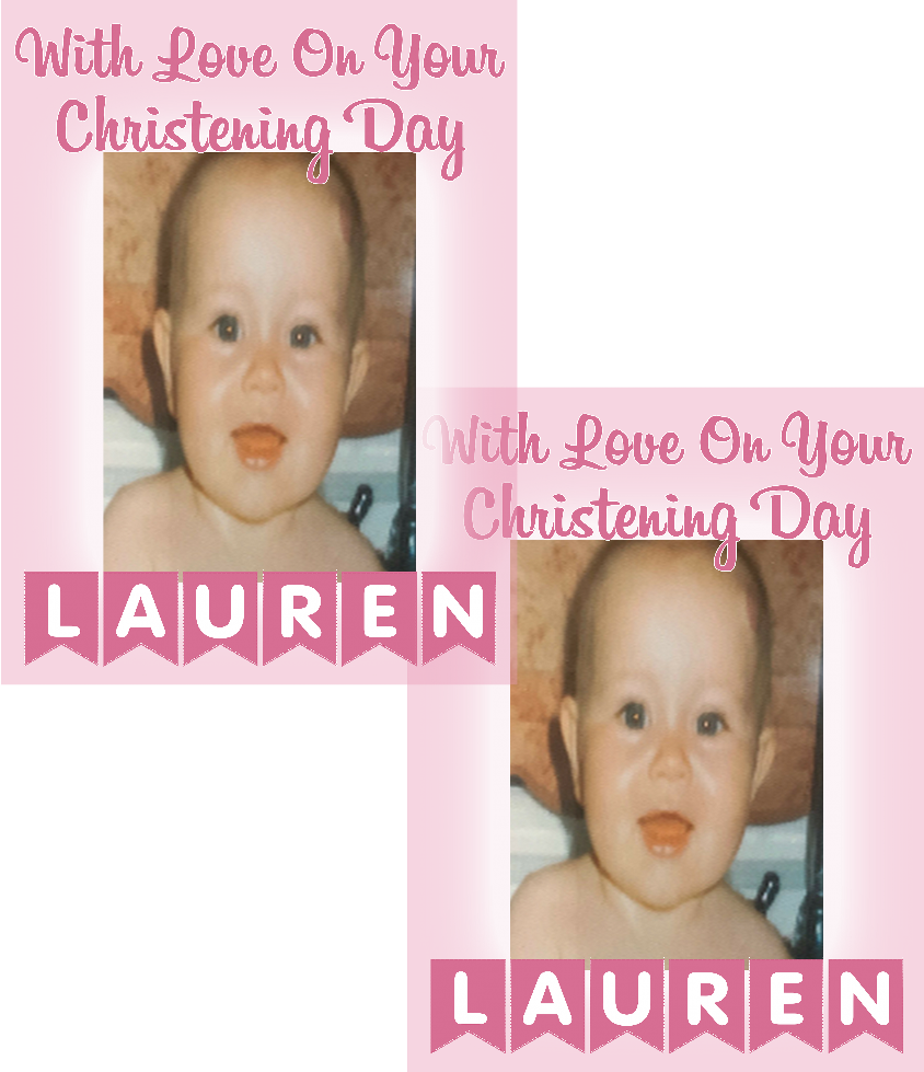 Personalised Baby Christening Photo Banner Party Photo Banners & Posters - Pink - CreationPartyShop