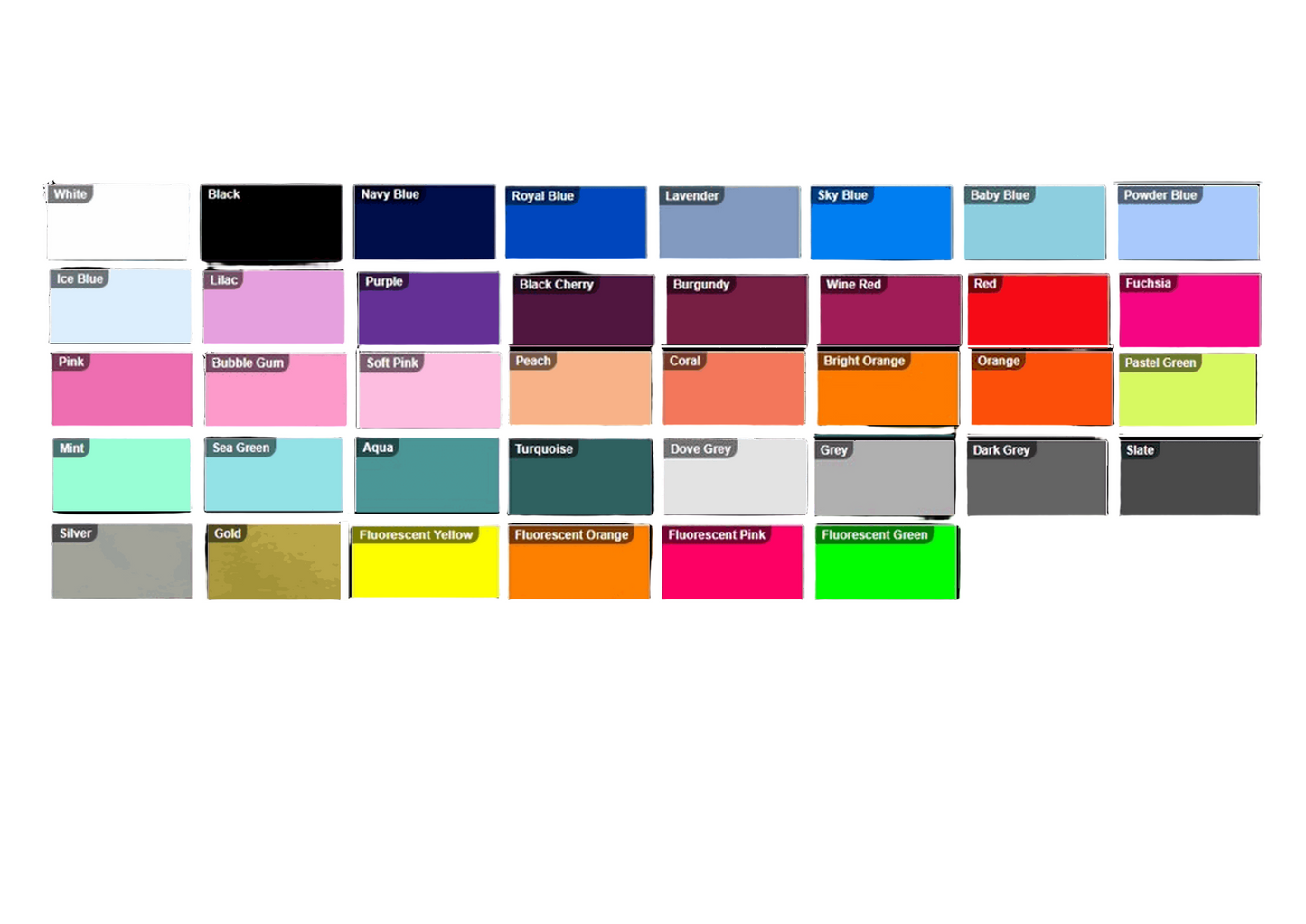Colour choices for Leavers Shirts prints