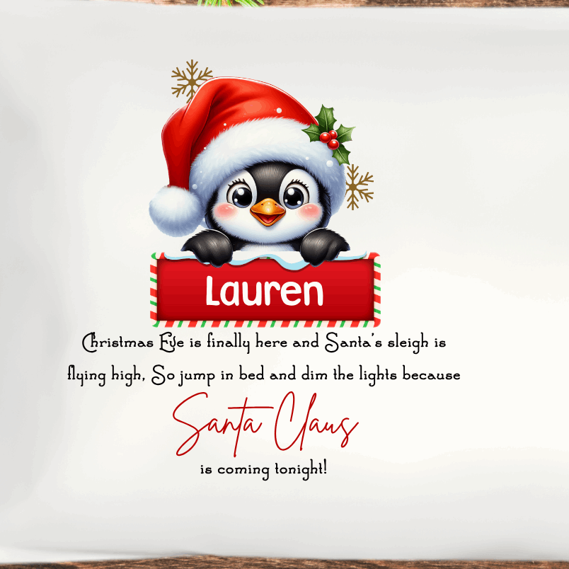 Make Christmas Eve extra magical with our Personalised Christmas Eve Peekaboo Penguin Pillow — the perfect festive touch for your little one’s christmas eve bedtime excitement!