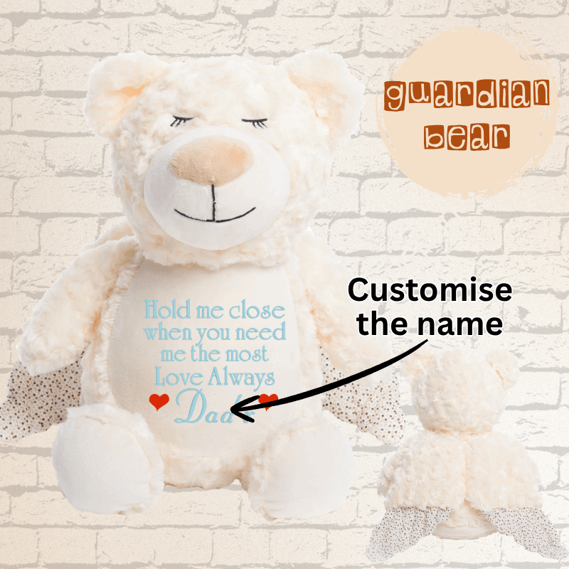 Personalised Embroidery Guardian Angel Bear