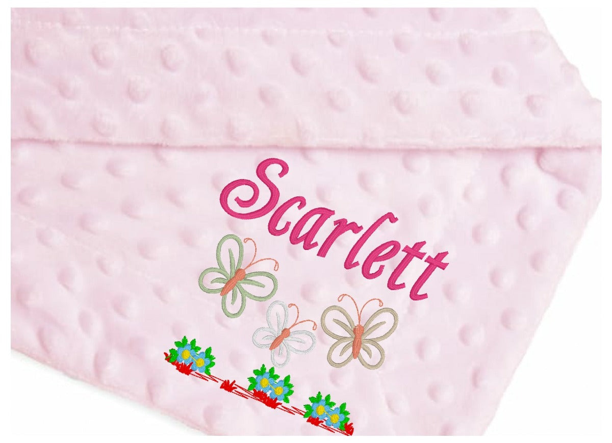 Treat a special little girl to the perfect gift! Our exclusive baby bubble blanket, in stunning pink, is customised with her name and desired font style and colour. Soft and cuddly 100% polyester, it's ideal for any cot or pram and measures 75 x 100 cm. Make her feel extra special with a personalised embroidered baby pink bubble blanket!