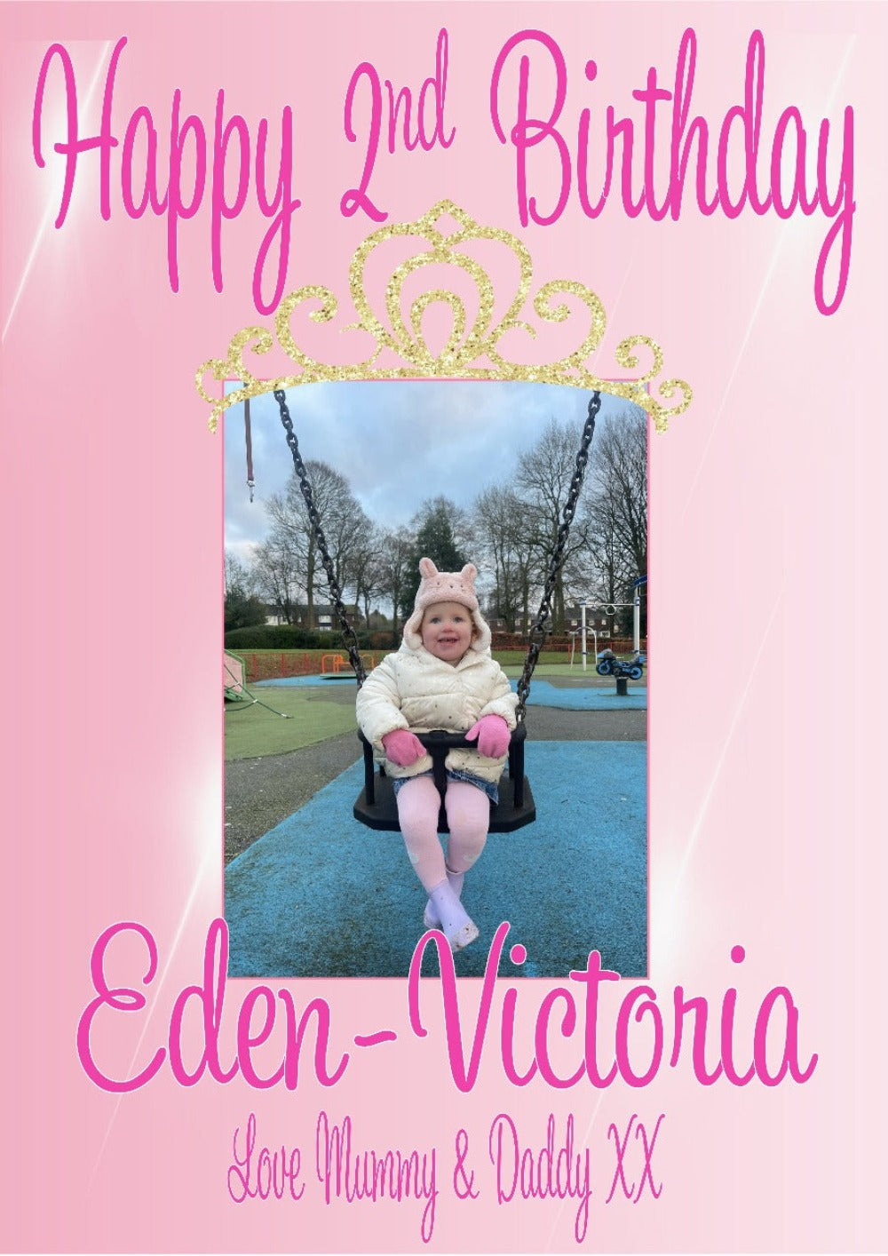Personalised Princess Themed Birthday Party Photo Banners & Posters, featuring a combination of two images on the banners & one image on posters. Our customisable banners and posters can be personalised with any age, name and images.