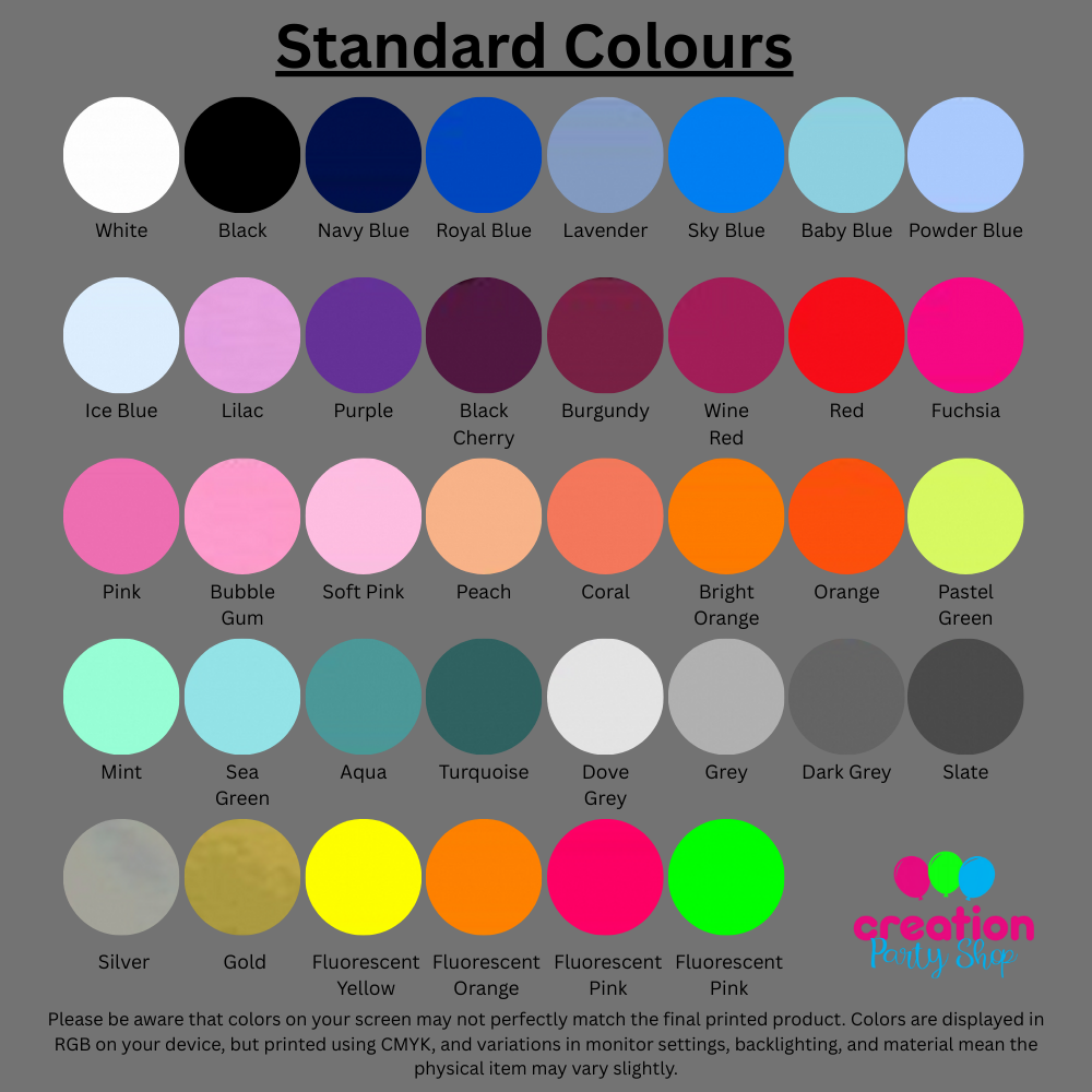 Colour swatch chart with various standard colour card