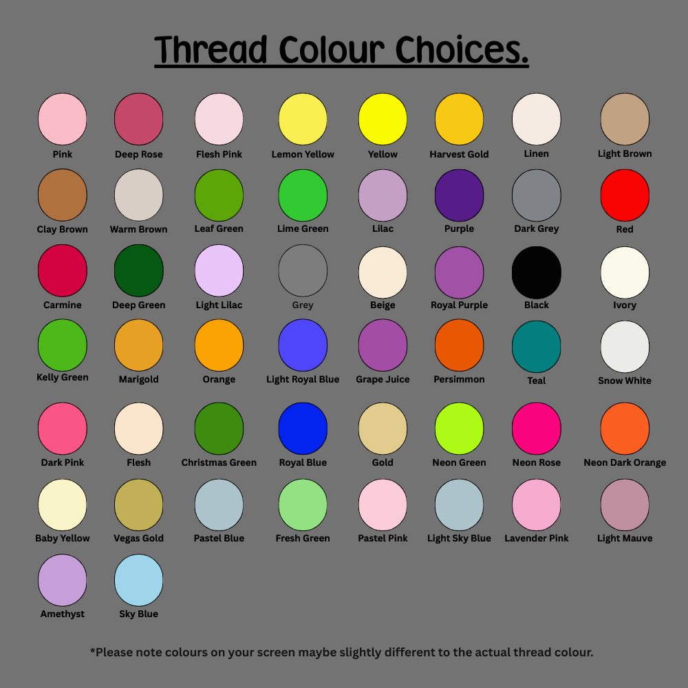 Thread colour choices