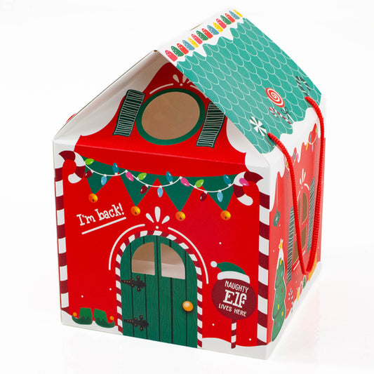 Elf Arrival House Box with Handles - Christmas