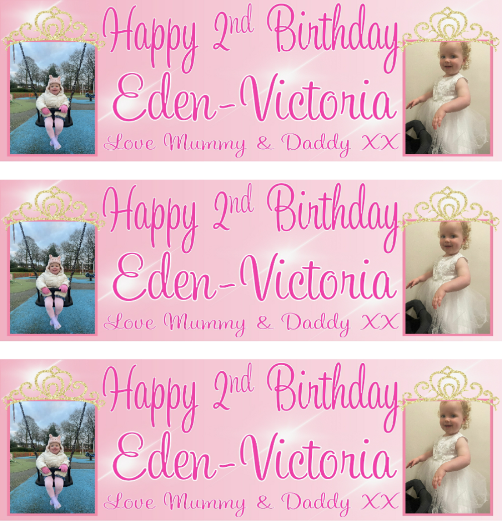Princess Themed Birthday Photo Banners & Posters - Any Age - CreationPartyShop