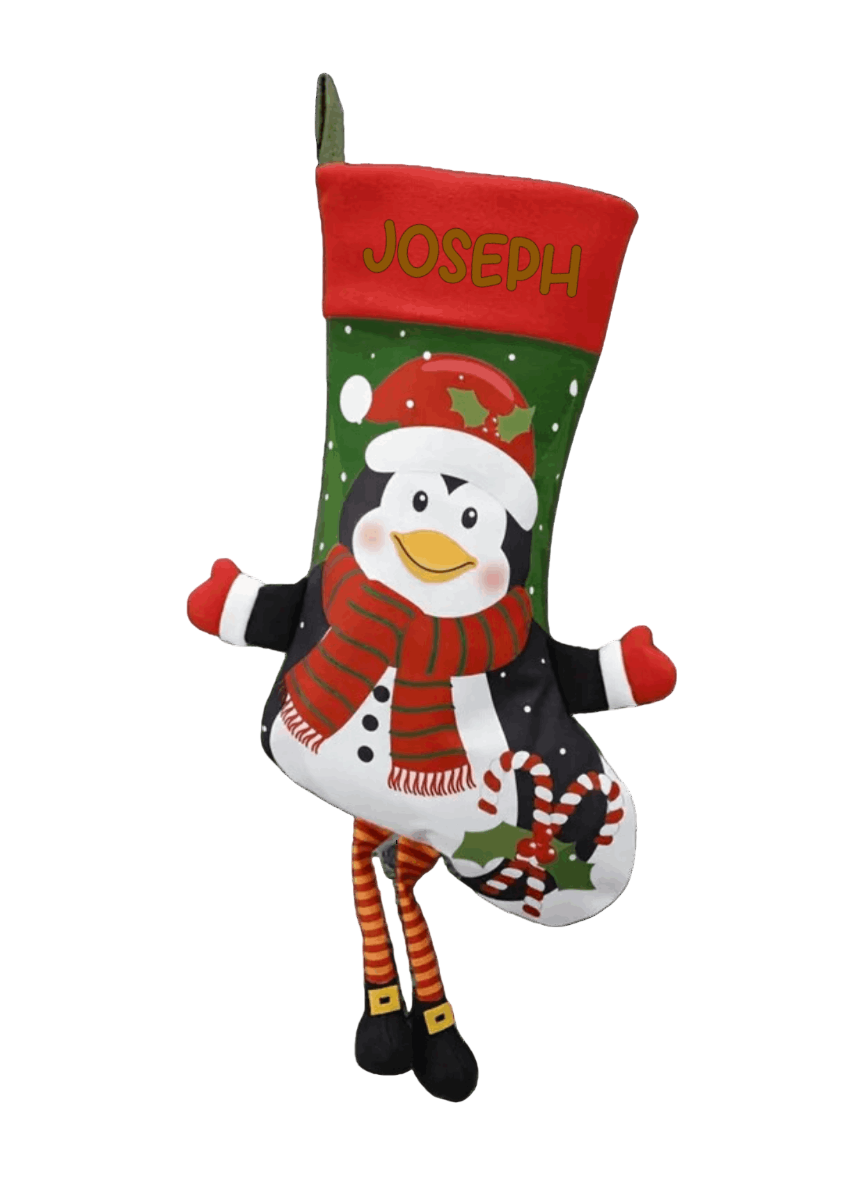 plush christmas personalised stockings santa with you name