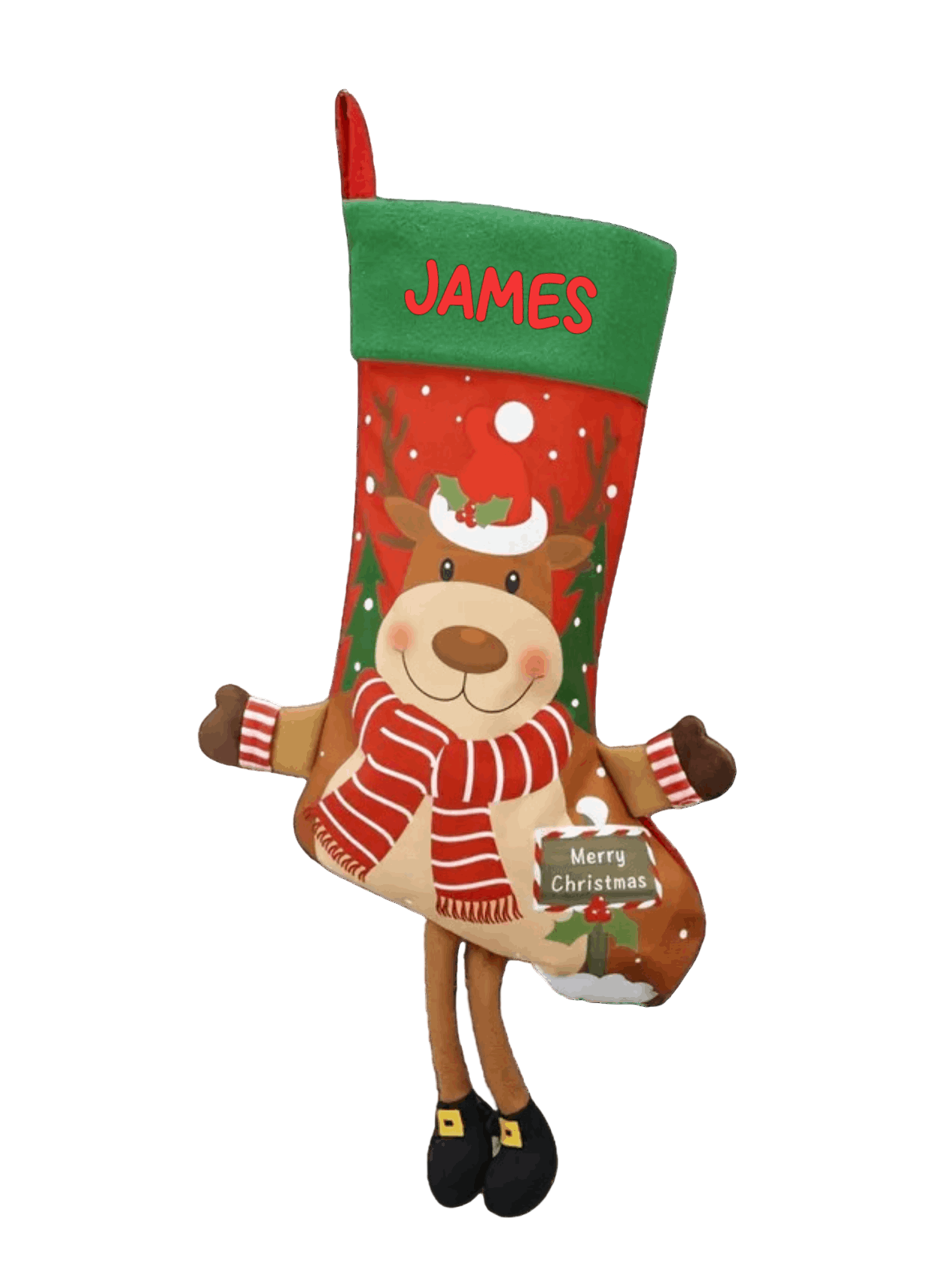 plush christmas personalised stockings santa with you name