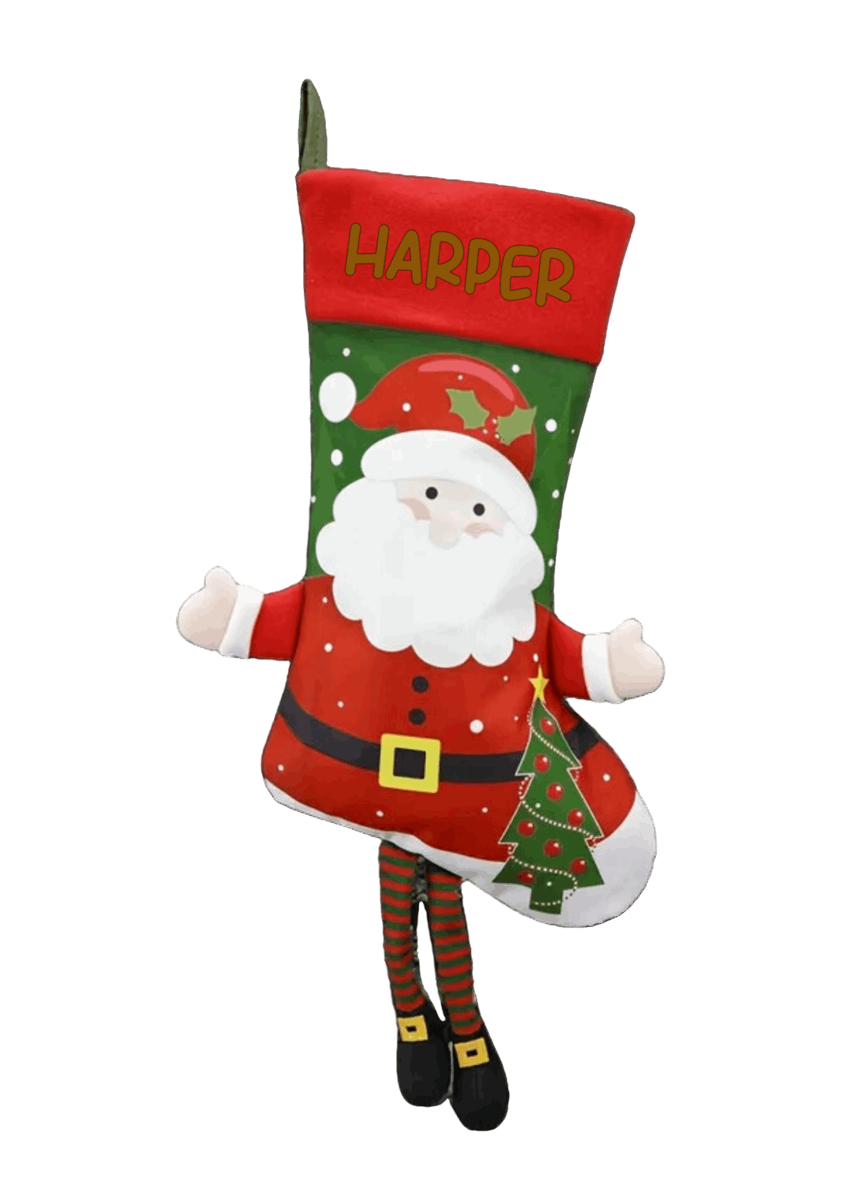 plush christmas personalised stockings santa with you name