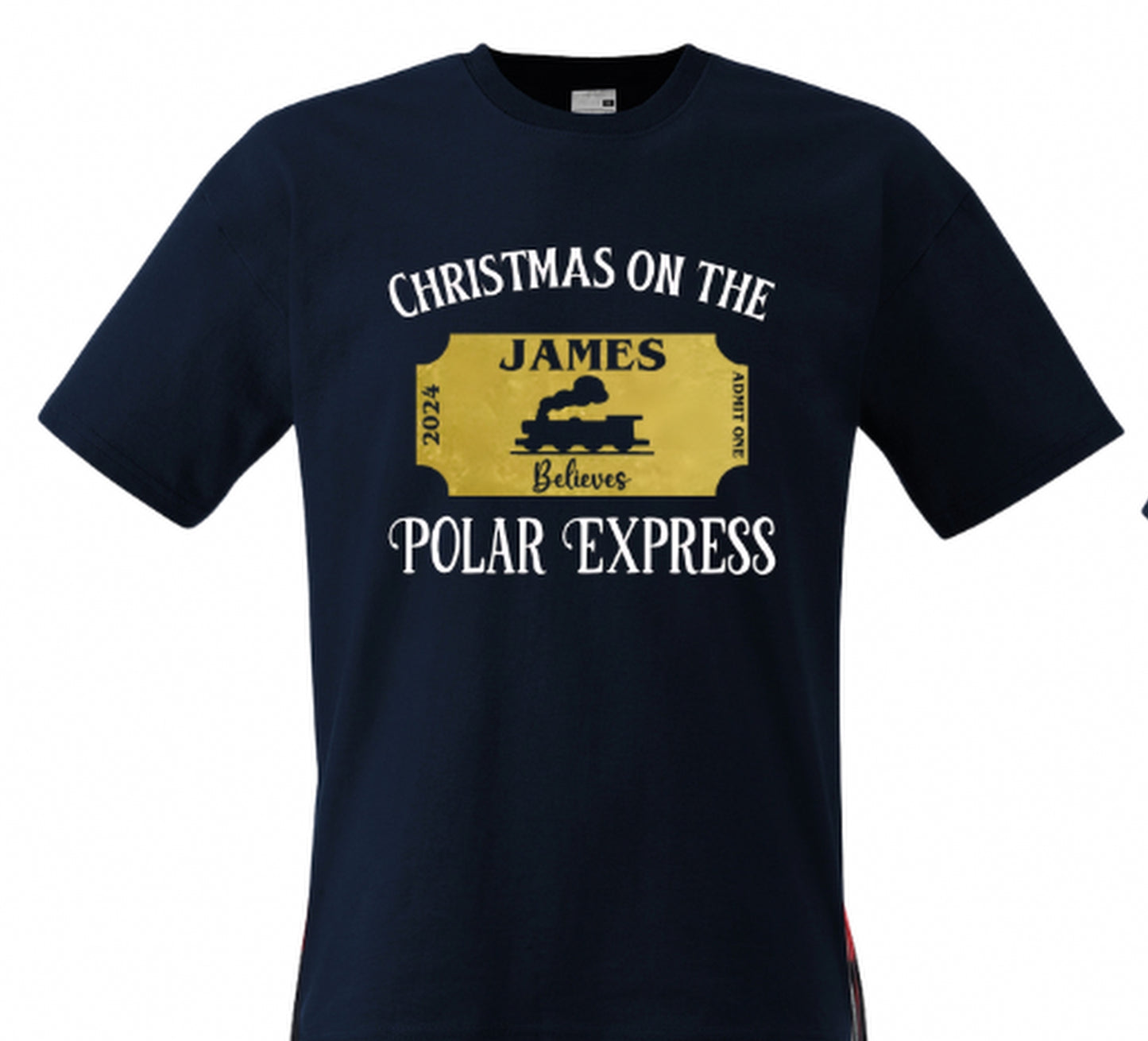 Matching Personalised Christmas T Shirt - Polar Express Themed - CreationPartyShop