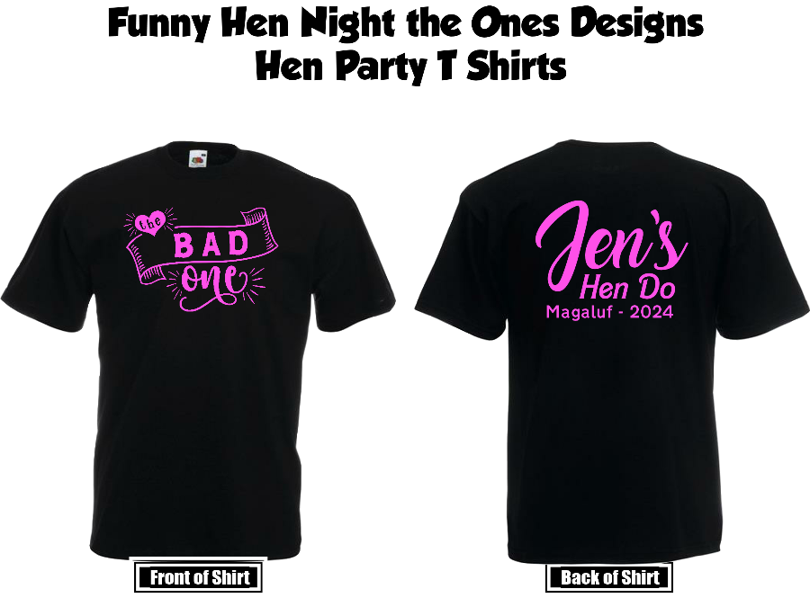 Personalised Hen Night Do Party T Shirt Printed Designs Tee Shirts - Fun The One's Designs - CreationPartyShop