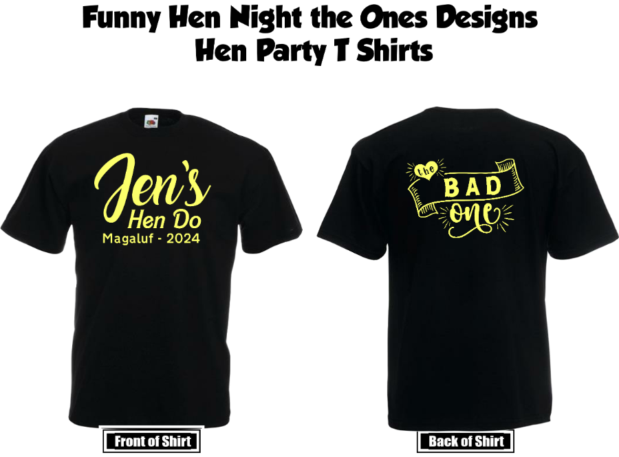 Personalised Hen Night Do Party T Shirt Printed Designs Tee Shirts - Fun The One's Designs - CreationPartyShop