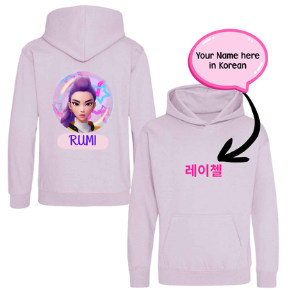 K-Pop Demon Hunters Children’s Hoodies – Zoey, Rumi & Mira - Personalised