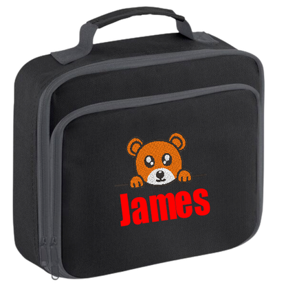 Introducing the ultra-stylish, Personalised Lunch Box Cooler! It's the total package: Zippered front pocket for easy customization. Zippered main compartment. Fully insulated. Wipeable interior. Internal ID label.  Colour - Black Adjustment handle from 7.5cm to 8cm. Reach certified.  Choose between 4 colours - Jet Black, Jungle Camo, Navy Blue, Pretty in Pink!  Rucksack Dimensions 24 x 20 x 8cm. 3 litres.  Personalisation comes complimentary - no extra cost!