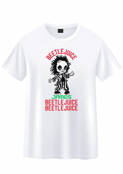 Beetlejuice Inspired T Shirts Adult: Tons of colour options and sizes up to 5XL. Perfect for ruling the afterlife in comfort and style! And with a rainbow of colours to choose from, you'll be ready for eternity (or at least until laundry day). Personalised with your name.