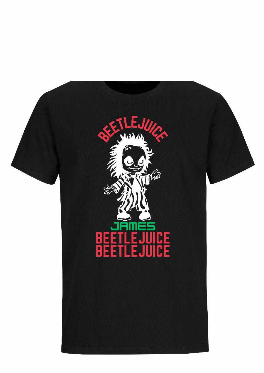 Beetlejuice Inspired T Shirts Adult: Tons of colour options and sizes up to 5XL. Perfect for ruling the afterlife in comfort and style! And with a rainbow of colours to choose from, you'll be ready for eternity (or at least until laundry day). Personalised with your name.
