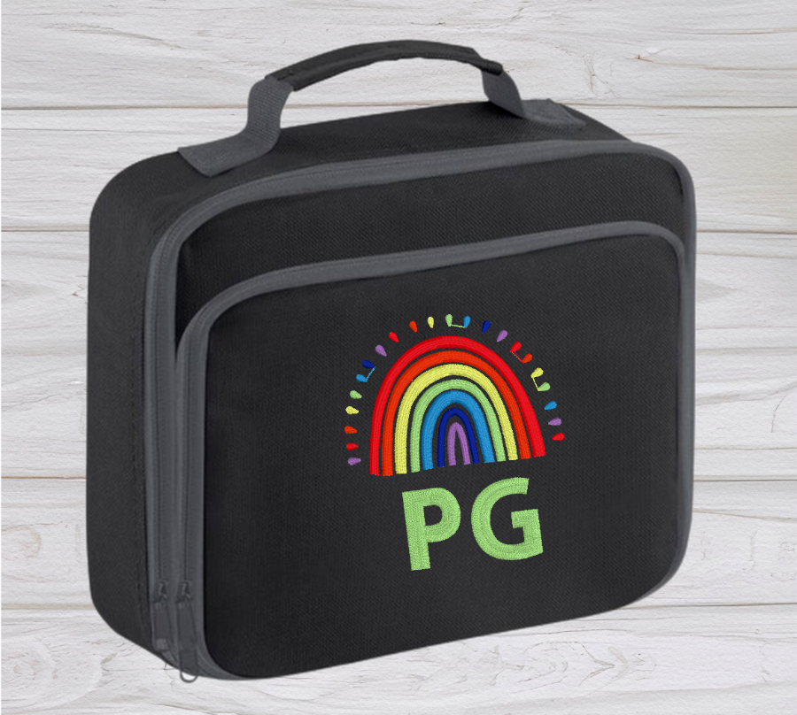 Introducing the ultra-stylish, Personalised Lunch Box Cooler! It's the total package: Zippered front pocket for easy customization. Zippered main compartment. Fully insulated. Wipeable interior. Internal ID label.  Colour - Black Adjustment handle from 7.5cm to 8cm. Reach certified. Dimensions 24 x 20 x 8cm. 3 litres.  Choose between 4 colours - Jet Black, Jungle Camo, Navy Blue, Pretty in Pink!  Personalisation comes complimentary - no extra cost!