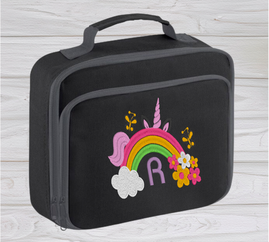 Introducing the ultra-stylish, Personalised Lunch Box Cooler! It's the total package: Zippered front pocket for easy customization. Zippered main compartment. Fully insulated. Wipeable interior. Internal ID label.  Colour - Black Adjustment handle from 7.5cm to 8cm. Reach certified. Dimensions 24 x 20 x 8cm. 3 litres.  Choose between 4 colours - Jet Black, Jungle Camo, Navy Blue, Pretty in Pink!  Personalisation comes complimentary - no extra cost!