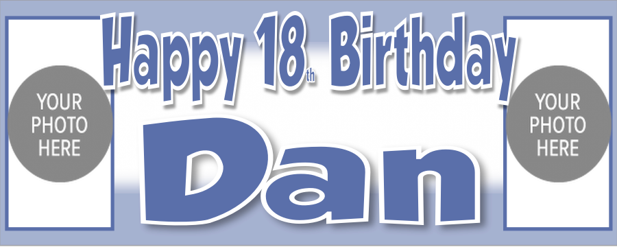 Personalised Birthday Party Photo Banners Posters are offered in a Various Colour Designs, featuring a combination of two images on the banner one image on posters.  Our customisable banners and posters can be personalised with any age, name, colour.  All our Banners Posters are printed on Luxury 240gsm Photo Paper.