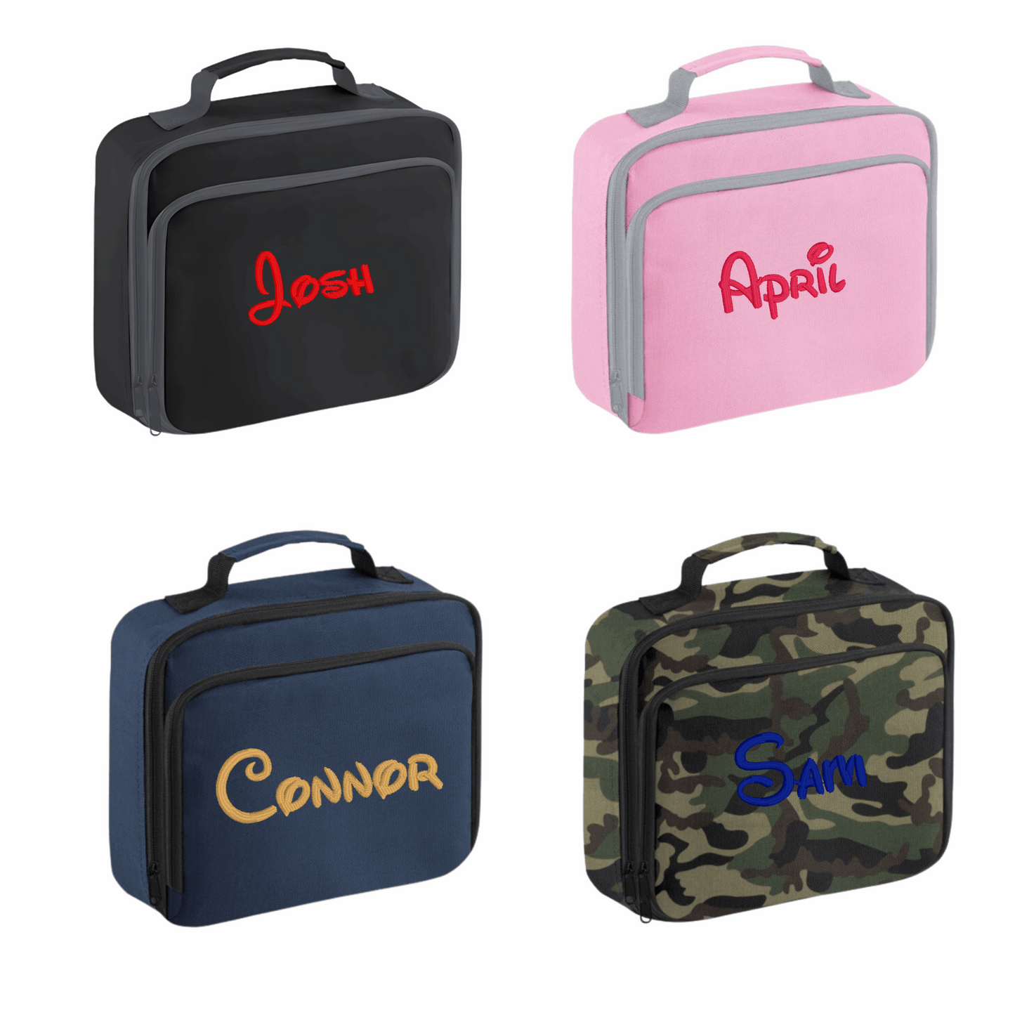 Personalised School Lunch Bag/ Cooler - Font Designs