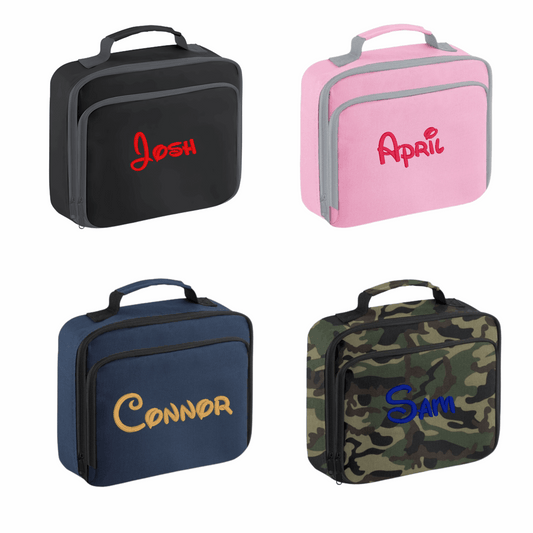 Personalised School Lunch Bag/ Cooler - Font Designs