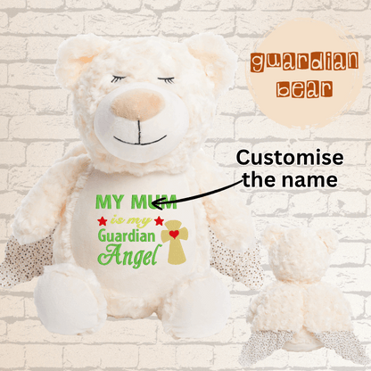 Personalised Embroidery Guardian Angel Bear