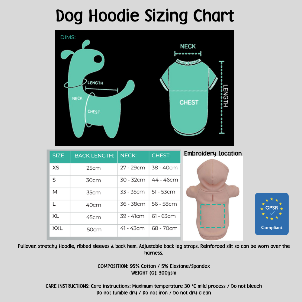 Personalised Dog Hoodie with Embroidery – Custom Pet Name Hoodie - CreationPartyShop