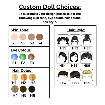 Personalised Doll Figurine Themed Christmas Eve Pillow – Custom Figurine & Name