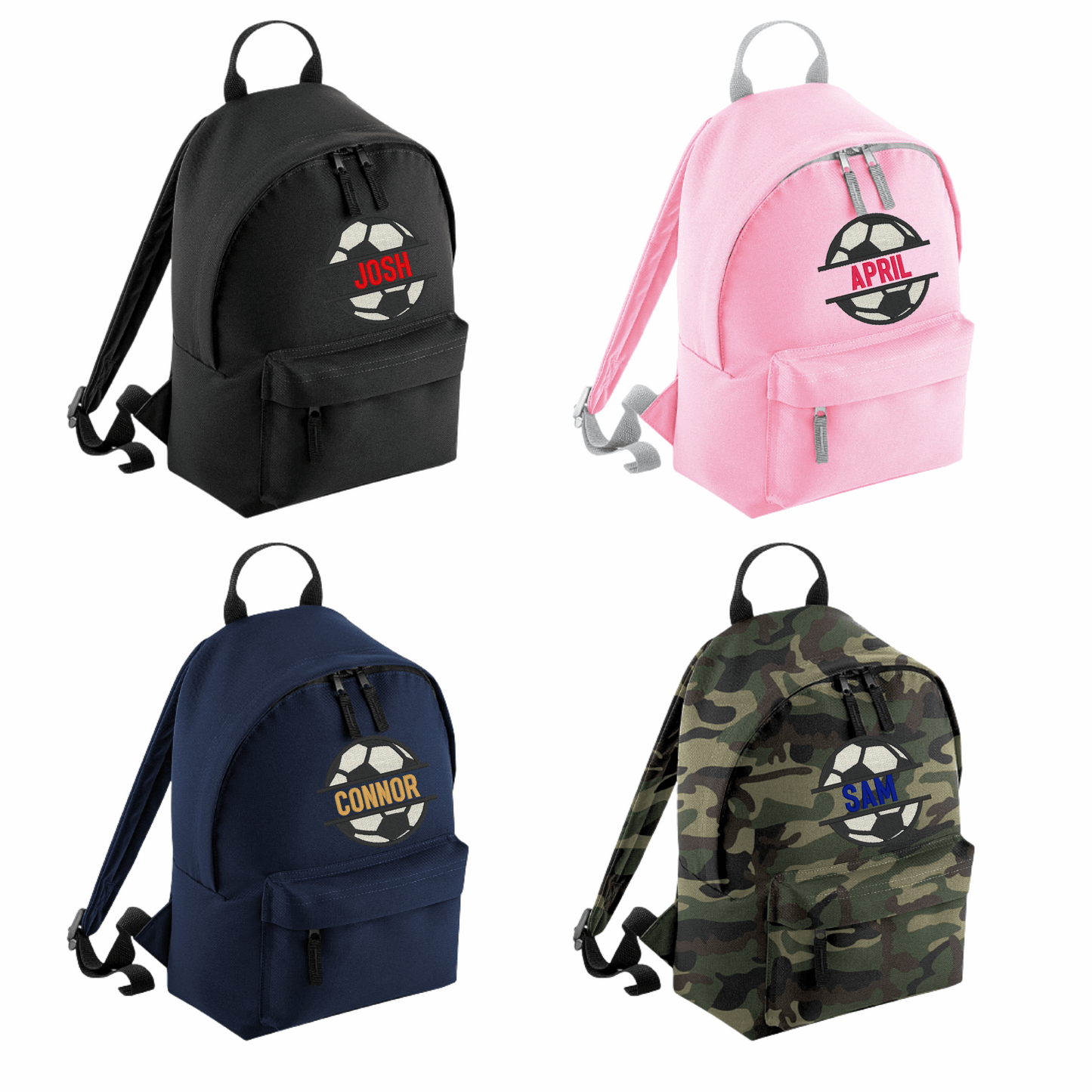 Personalised Mini School Backpack/Rucksack - Football Monogram Design