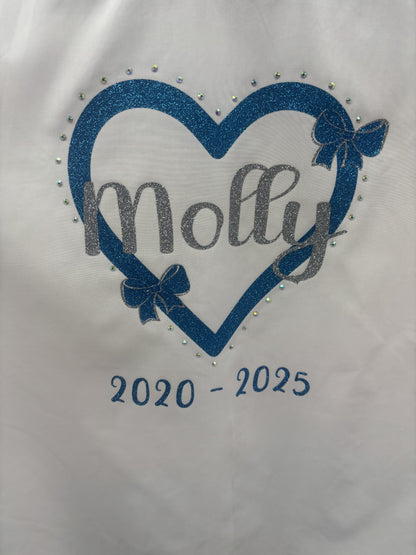 sparkly heart school leavers signing shirt with diamanté details