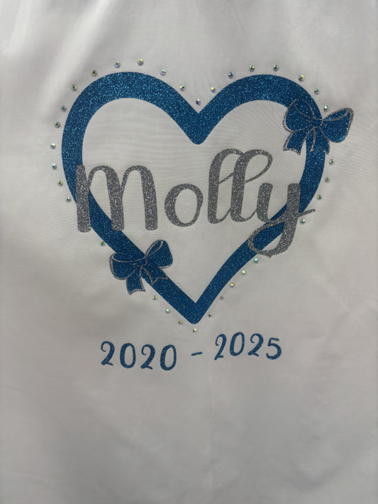 sparkly heart school leavers signing shirt with diamanté details