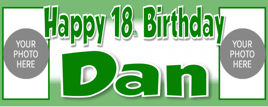 Personalised Birthday Party Photo Banners Posters are offered in a Various Colour Designs, featuring a combination of two images on the banner one image on posters.  Our customisable banners and posters can be personalised with any age, name, colour.  All our Banners Posters are printed on Luxury 240gsm Photo Paper.