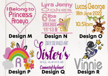 Treat a special little boy or girl to the perfect gift! Our exclusive baby bubble blanket, in stunning white, is customised with his or her name and desired font style and colour. Soft and cuddly 100% polyester, it's ideal for any cot or pram and measures 75 x 100 cm. Make him or her feel extra special with a personalised embroidered baby white bubble blanket!