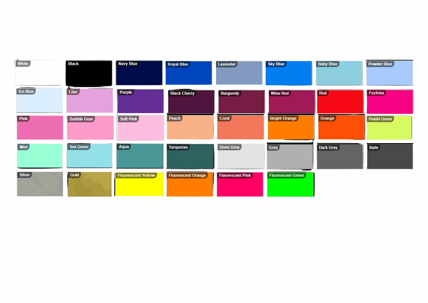 Colour choices for Leavers Shirts prints
