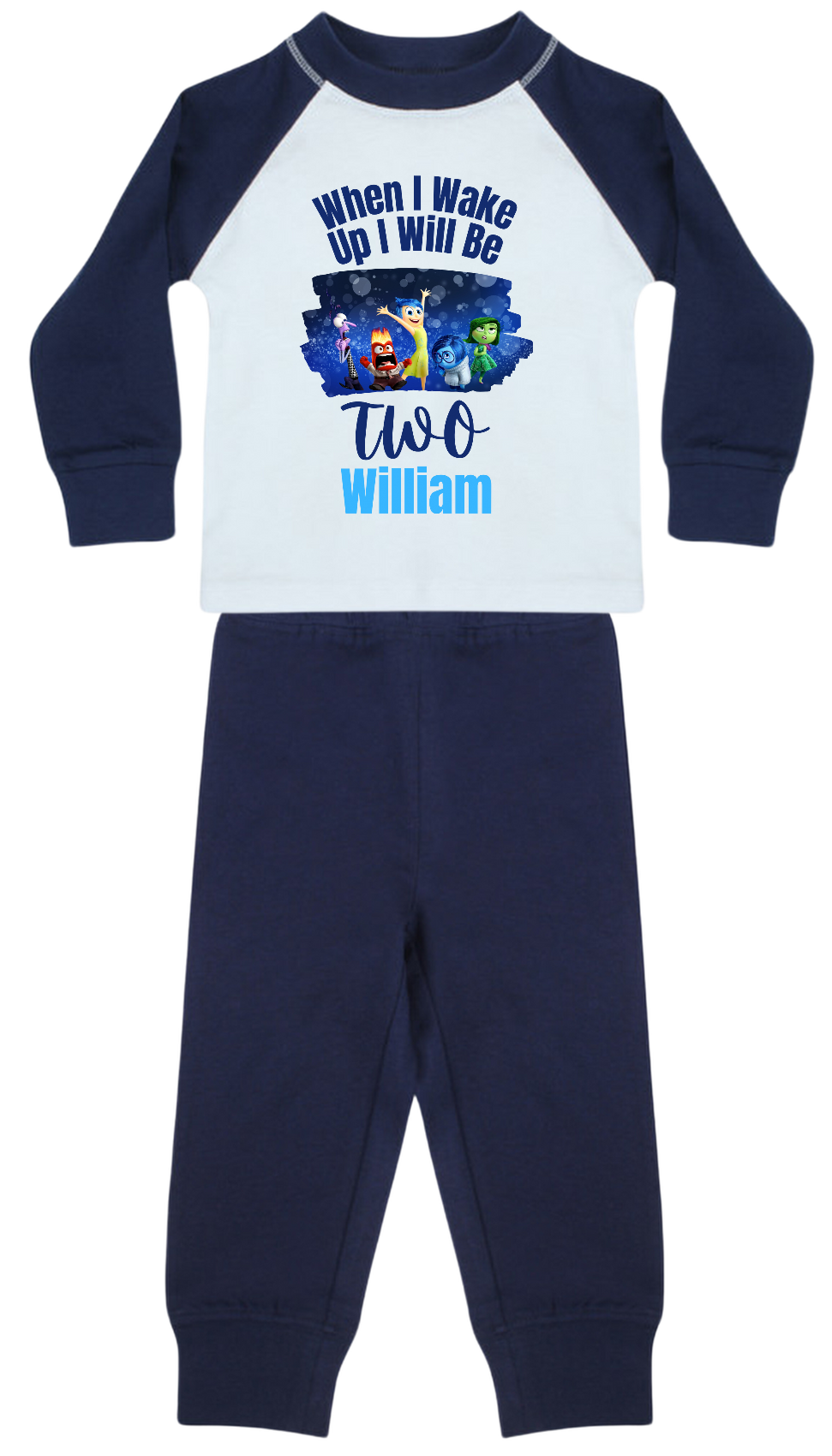 Inside Out Themed When I Wake Up Blue Pyjamas - Personalised - CreationPartyShop
