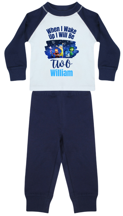 Inside Out Themed When I Wake Up Blue Pyjamas - Personalised - CreationPartyShop