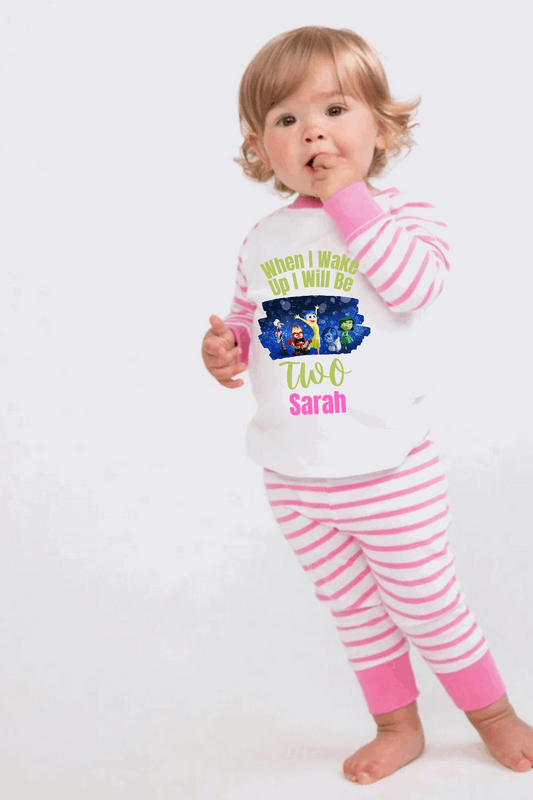 Inside Out Themed When I Wake Up Pink Pyjamas - Personalised - CreationPartyShop