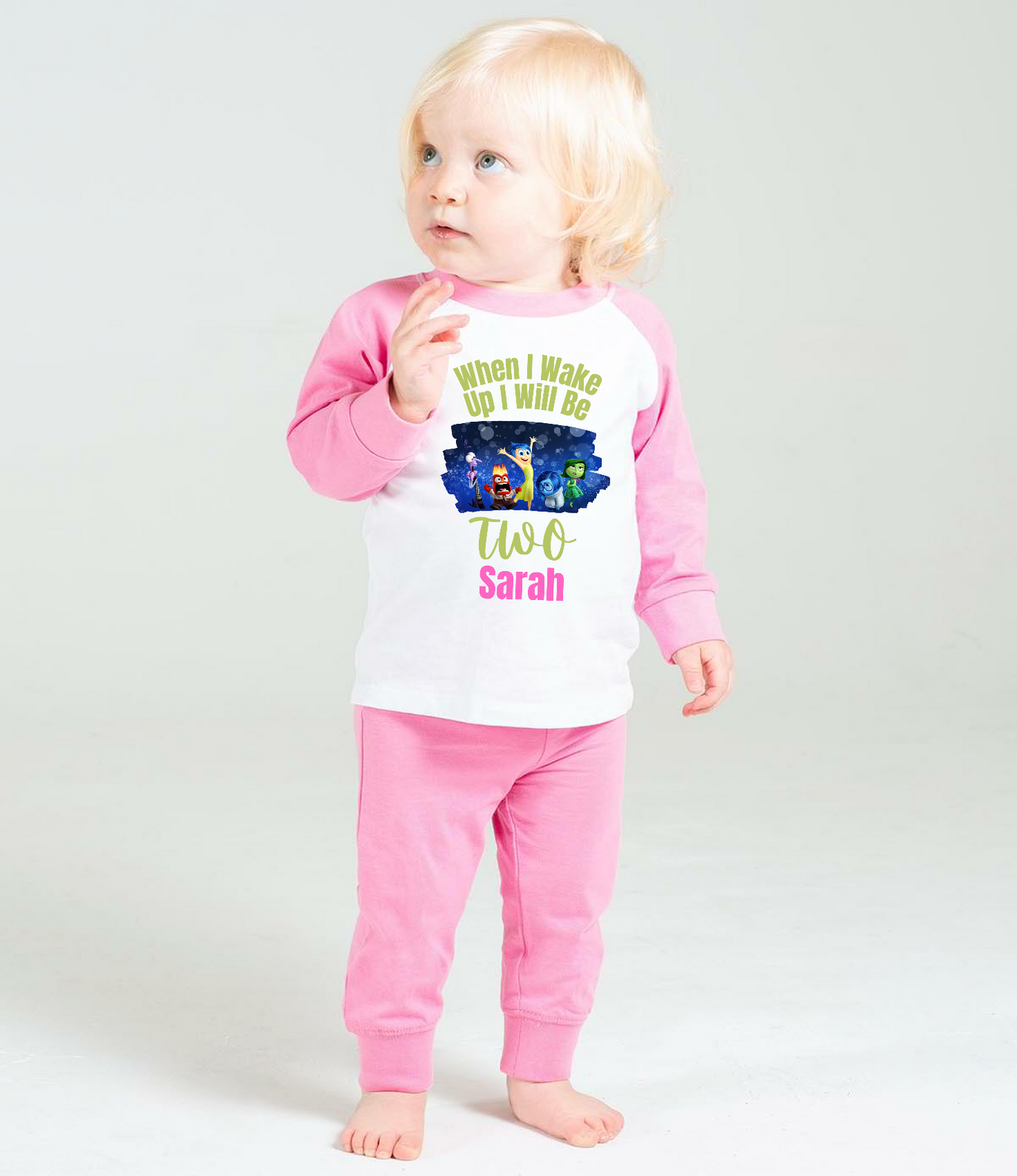 Inside Out Themed When I Wake Up Pink Pyjamas - Personalised - CreationPartyShop