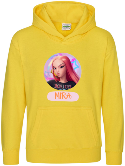 Step into the world of K-Pop Demon Hunters with our Saja Girls Children’s Hoodies, inspired by Zoey, Rumi, and Mira — the ultimate trio of style, confidence, and girl power!