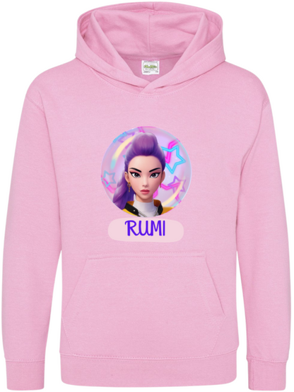 Step into the world of K-Pop Demon Hunters with our Saja Girls Children’s Hoodies, inspired by Zoey, Rumi, and Mira — the ultimate trio of style, confidence, and girl power!