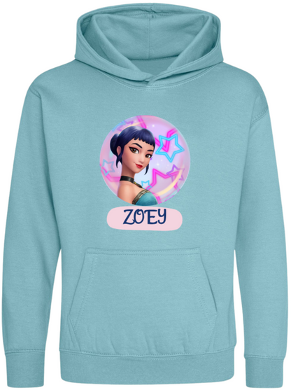 Step into the world of K-Pop Demon Hunters with our Saja Girls Children’s Hoodies, inspired by Zoey, Rumi, and Mira — the ultimate trio of style, confidence, and girl power!