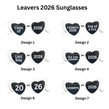 Make your last day at school one to remember with our School Leavers 2026 Heart Sunglasses