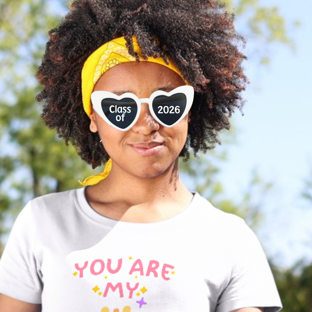 Make your last day at school one to remember with our School Leavers 2026 Heart Sunglasses
