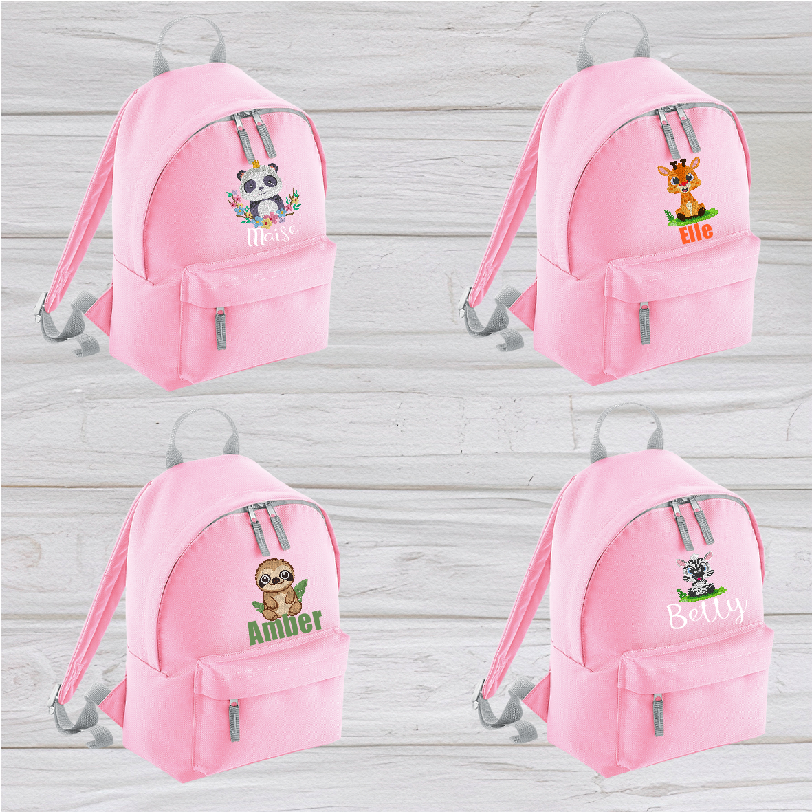 Personalised Pink Mini School Backpack/Rucksack - Animal Designs - CreationPartyShop