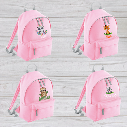 Personalised Pink Mini School Backpack/Rucksack - Animal Designs - CreationPartyShop